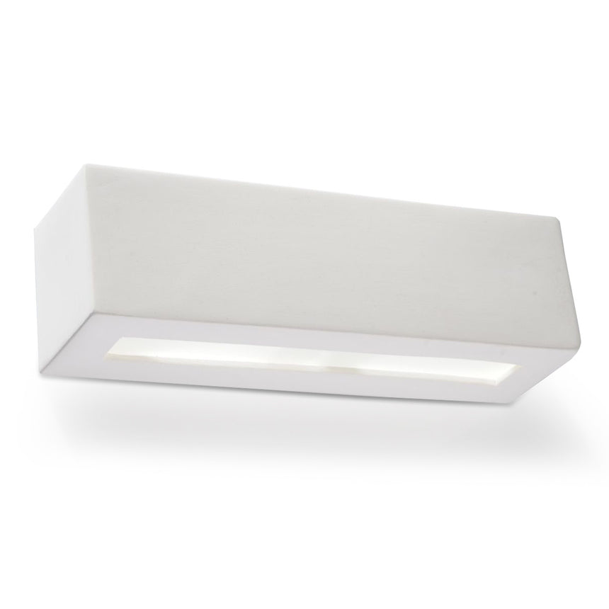 Lampa de perete Vega alb ceramica/sticla 1 bec dreptunghiular modern de interior