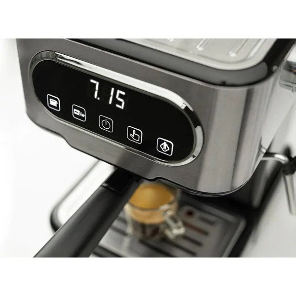 Espressor cafea, Gorenje ESCM15DBK, 1100W, Rezervor de apa 1.5L, 15 bar, Negru/Argintiu