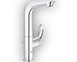 Baterie lavoar monocomanda inalta GROHE Eurostyle marime L cartus ceramic 28 mm cu GROHE SilkMove set evacuare cu tija crom
