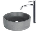 Lavoar rotund Marba cu Montaj pe Blat, 42 cm, Beton, Gri Inchis