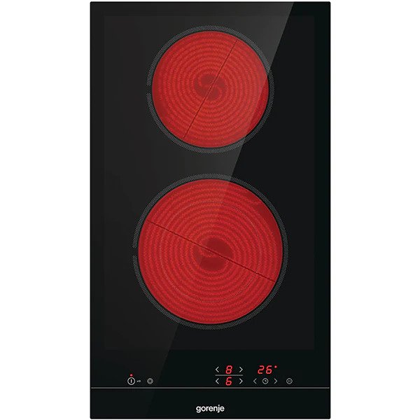 Plita ceramica incorporata, Gorenje, 2 zone de gatit, TouchControl, Negru