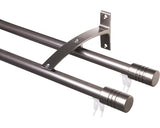 Galerie Dubla Aluminiu, Prindere De Perete, Ø 20 Mm Inox 100 Cm - Cilindru Striat