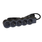 Prelungitor Legrand Revolution L694556, 5 prize, sectiune cablu 3x1.5mm, cordon 1.5m, Negru/Gri