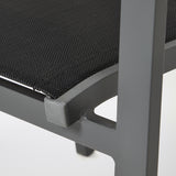Scaun de gradina Barbana, metalic, cadru din aluminiu negru, culoare negru, 56 x 86 x 59 cm