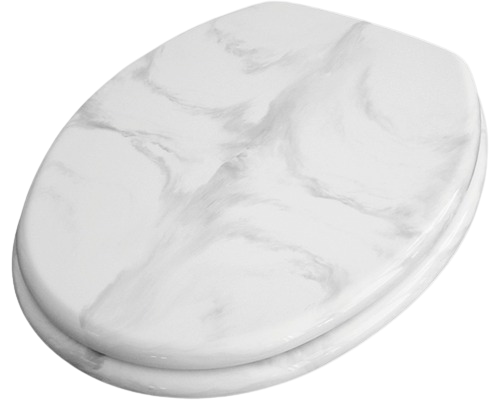 Capac WC ADOB Eleganza model marmura, inchidere simpla, alb 45,4x35,9 cm
