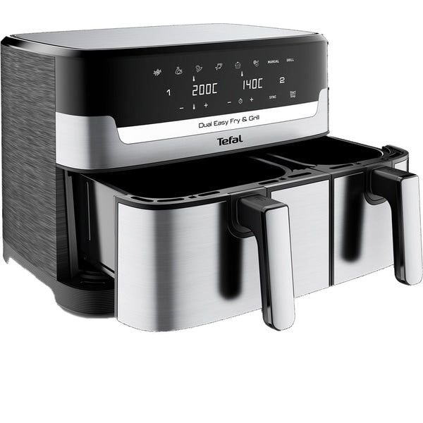 Friteuza, Tefal, Dual Easy Fry & Grill EY905D10, 8L, 2700W, 2 sertare, 8 programe automate