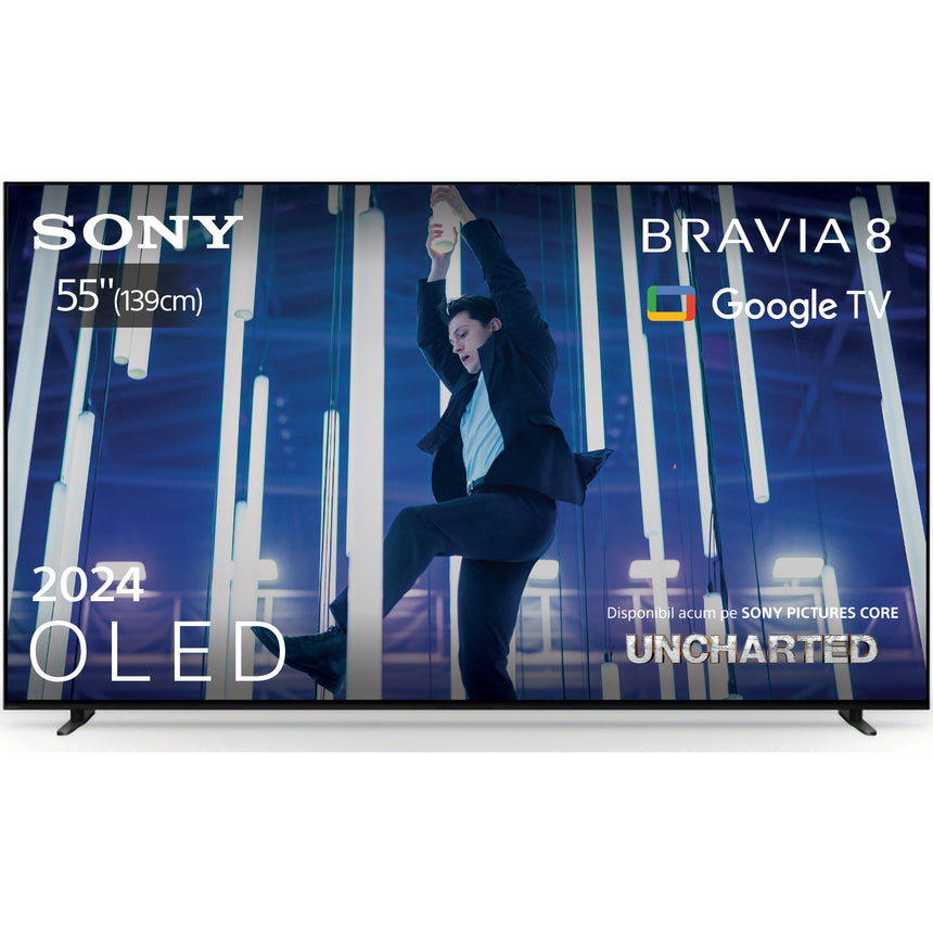 Televizor Sony BRAVIA 8 OLED 55XR80, 139 cm, Smart Google TV, 4K Ultra HD, 100 Hz, Clasa F (Model 2024)