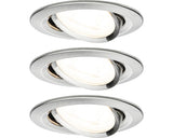 Spoturi Led Incastrate Nova Gu10 6, 5w Ø84 Mm, Becuri Led Cu 3 Trepte De Instensitate Incluse, Nichel Mat, Pachet 3 Bucati