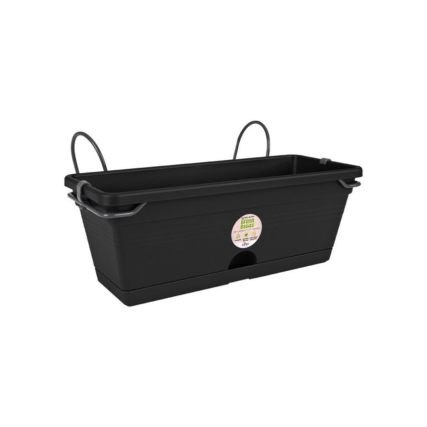 Set complet Jardiniera si suport Green Basics mini de 30 cm negru