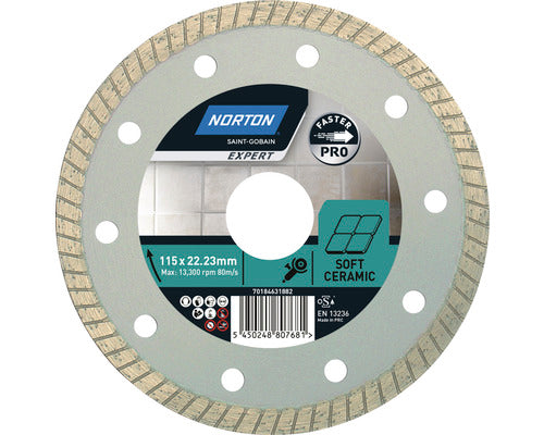 Disc Diamantat Pentru Ceramica Norton Expert Pro Ø115x22, 23mm