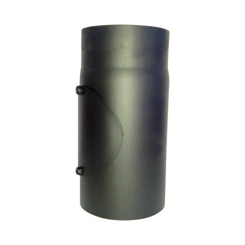 Burlan din tabla groasa, cu gura de vizitare, Ø150 mm negru 0,25 m