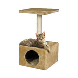 Suport pentru ascutirea ghearelor pisicilor, 30 x 30 x 55 cm, bej