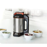 Aparat preparat supa crema Morphy Richards 501025 Perfect Soup Maker, 1000 W , 1,6 litri, 4 functii, cantar integrat, Negru/Argintiu