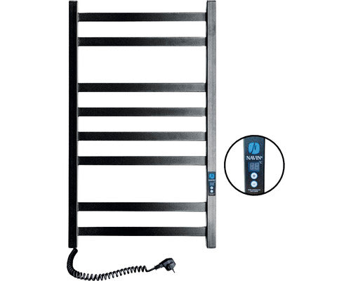 Radiator Baie Electric, Navin Avangard Black Moire 480x800 Mm 102w Digital, Conexiune Stanga, Negru