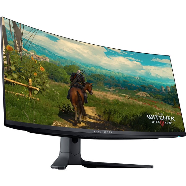 Monitor Gaming Curbat QD-OLED DELL Alienware AW3423DWF 34", 4K UHD (3440x1440), 165Hz, 0.1ms GTG, AMD FreeSync™ Premium Pro, VESA AdaptiveSync, DisplayHDR TrueBlack 400, Hub USB, HDMI, 2x DisplayPort, Pivot, VESA, negru