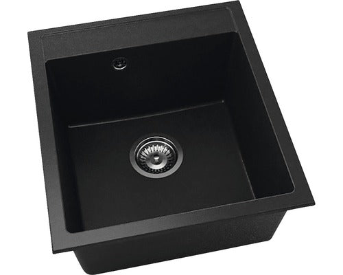 Chiuveta Bucatarie Cu O Cuva Fat Avangard 224 51x46 Cm, Fara Picurator, Fatgranit Black Metallic