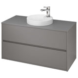 Dulap de baie gri mat Cersanit Crea, 100 cm, pentru lavoarele pe blat Crea Cersanit