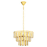 Pendul ERSEKA, EGLO, E14, 5x40W, otel, alama, cristal, 130 x 38.5 cm, inaltime reglabila