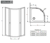 Cabina de dus semirotunda Radaway Premium Plus A 1900, 100x100x190 cm, sticla securizata grafit, profil crom