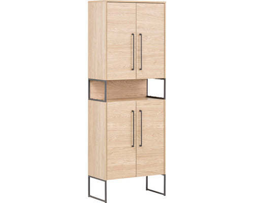 Dulap Baie Inalt Limone H 650, 4 Usi, PAL, 183,4x65,2 cm, Stejar Deschis