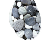 Capac WC form & style Stone din duroplast, inchidere lenta, 46,5x36,5 cm