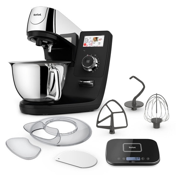 Robot de Bucatarie TEFAL I-Coach Touch QB951838, Vas 5.5l, 1200W, 10 Trepte Viteza, Negru-Argintiu