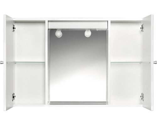 Dulap Baie cu Oglinda Jokey Oslo 90 SP, cu Iluminare si Polita, Lemn, 90x58 cm, Alb, IP 20