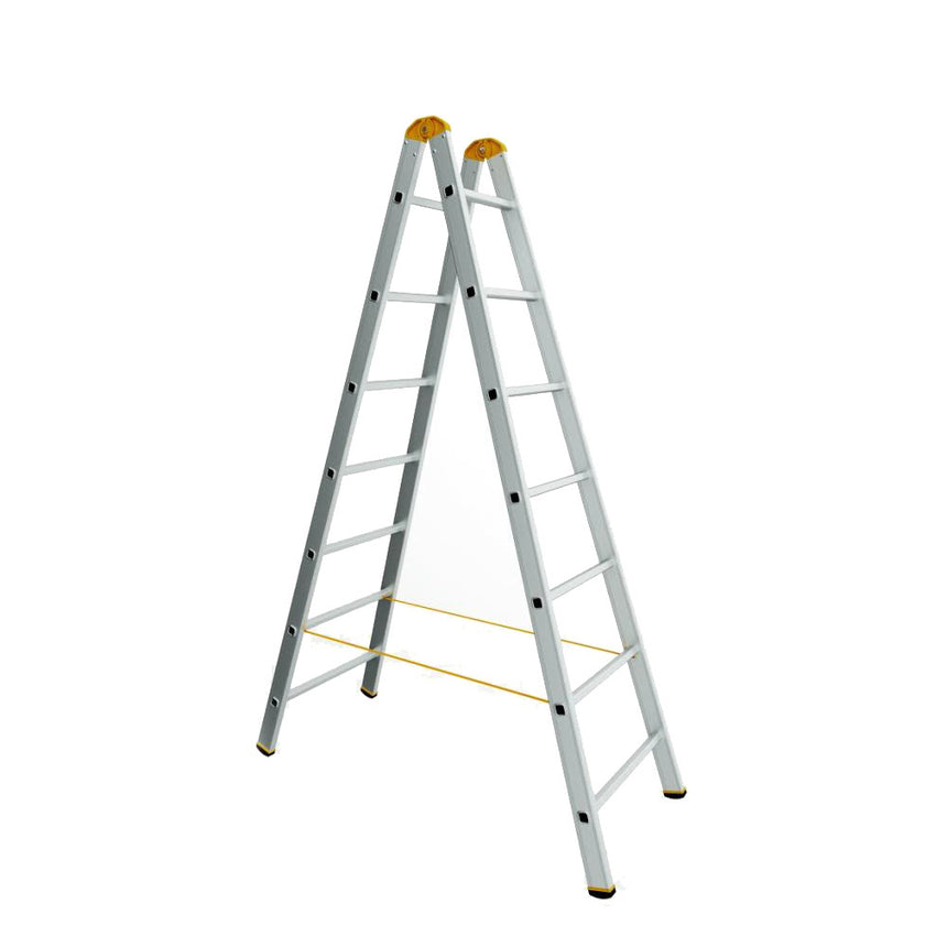 Scara profesionala Alverosal Forte Plus, 2 tronsoane, 8 trepte, 2.4 m