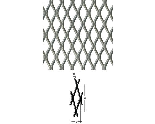 Tabla Perforata Expandata Metalica Alberts 600x1000 Mm, Perforatii In Romb
