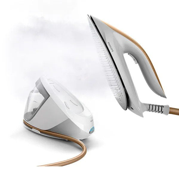 Statie de calcat PHILIPS PerfectCare seria 7000 PSG7040/10, 2100W, 600g/min, 1.8l, talpa SteamGlide Elite, alb-auriu