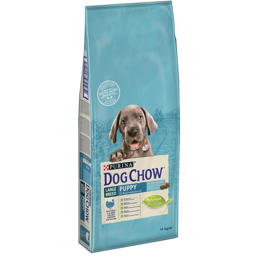 Hrana uscata pentru caini Dog Chow Junior, Talie Mare, Curcan, 14 Kg