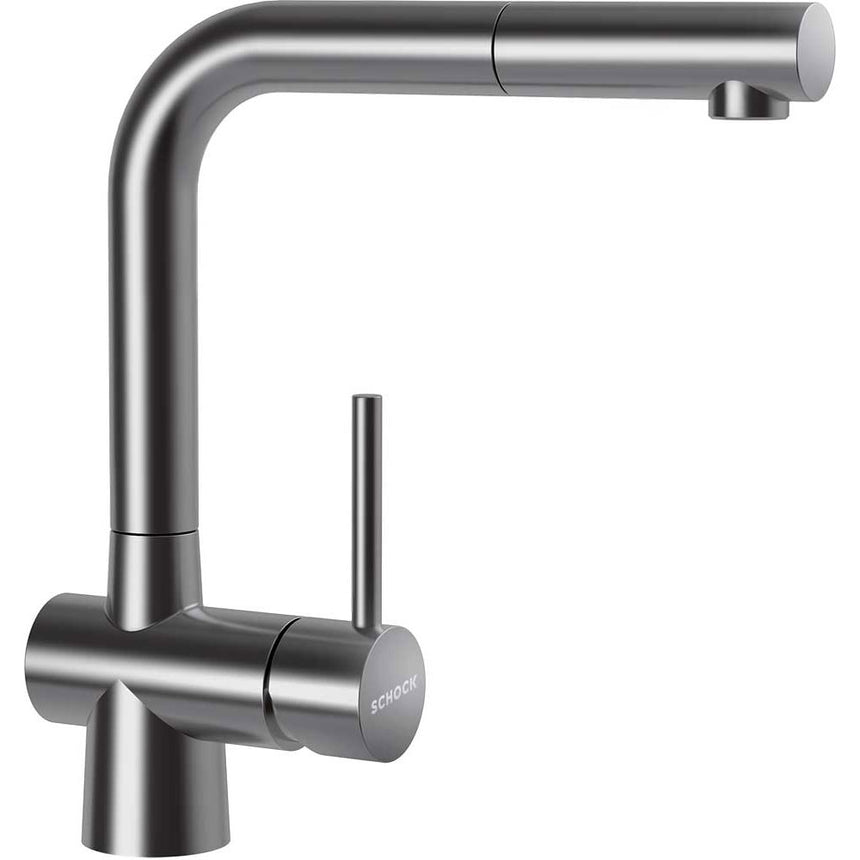 Baterie inox periat Schock Laios cu Dus Extractibil, rotatie tija la 360 grade