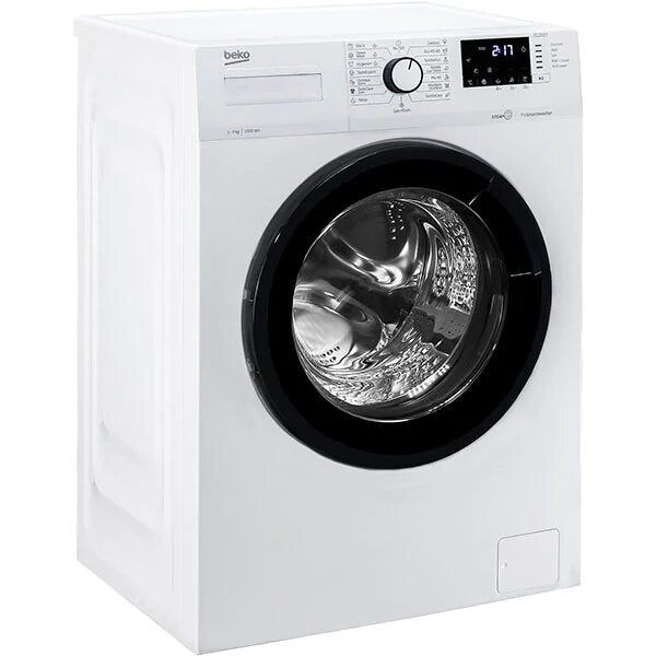 Masina de spalat rufe Beko WTV7522XCW, 7 kg, 1000 RPM, Clasa D, Motor ProSmart Inverter, SteamCure, Hygiene+, Alb