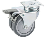 Roata Pivotanta Plastic Tarrox Ø50mm, Placa De Fixare 60x60 Mm, Cu Rulment & Frana