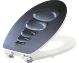 Capac WC form & style Sculpture Stone, din MDF, inchidere lenta, usor detasabil, 47,6x36,5 cm
