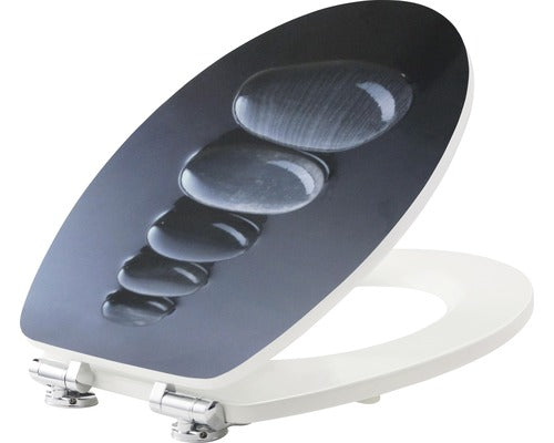 Capac WC form & style Sculpture Stone, din MDF, inchidere lenta, usor detasabil, 47,6x36,5 cm