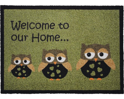 Covoras Intrare Owl Creation Model Bufnite Verde 50x70 Cm