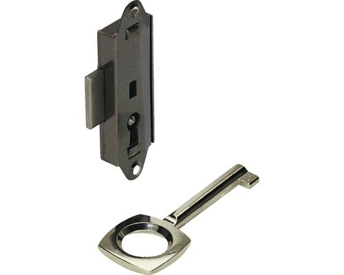 Incuietoare Aplicata Mobilier Hettich 70x20 Mm, 1 Cheie, Nichelata