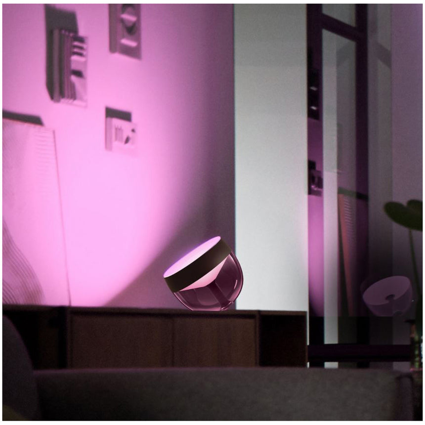 Lampa LED RGB inteligenta Philips Iris Hue Gen4, Bluetooth/Wireless, ZigBee, 8.1W, 570 lm, lumina alba si colorata, Negru, clasa energetica G