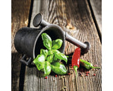 Tablou Sticla Green Basil In Bowl Ii 20x20 Cm