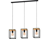 Lustra Libertad E27 Max. 3x40w, Negru/lemn