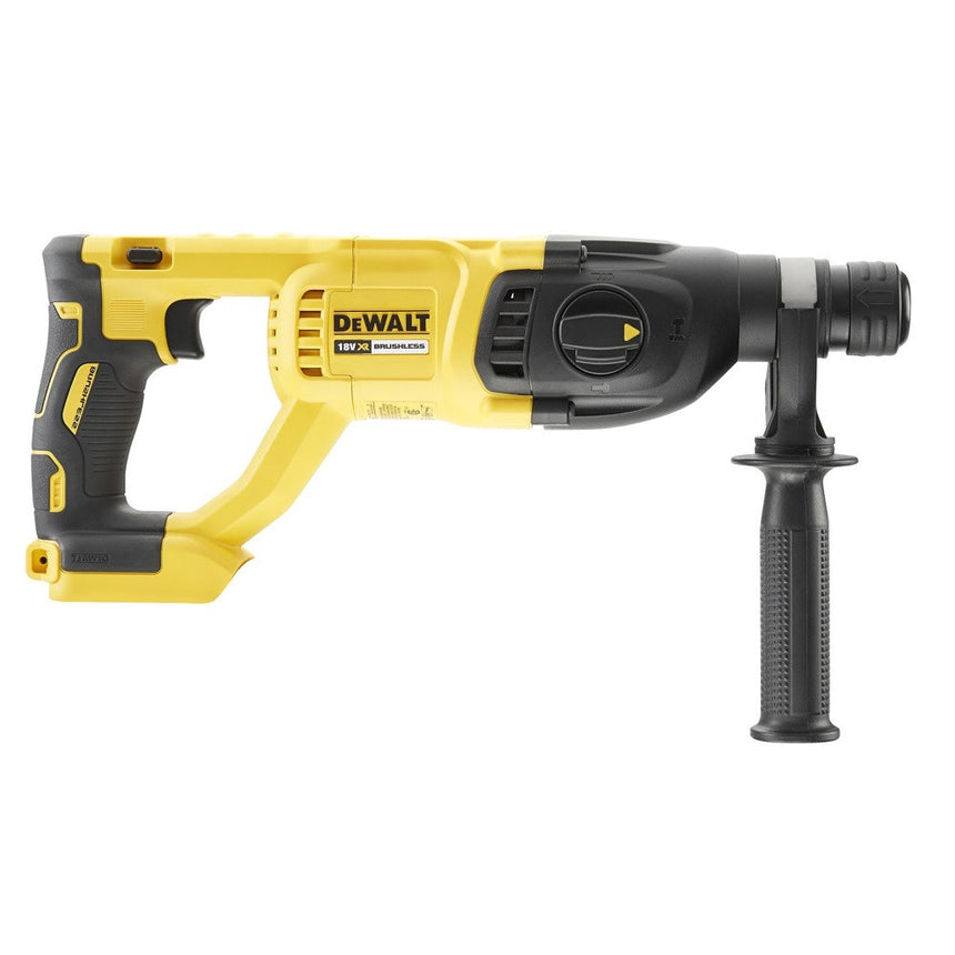 Ciocan rotopercutor profesional pe acumulator DeWALT DCH133NT, SDS-Plus, 18V XR, motor fara perii, 2.6 J energie impact, 1550 RPM, 5680 BPM, iluminare LED, maner lateral, cutie transport TSTAK, nu include incarcator/acumulatori