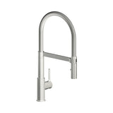 Baterie bucatarie cu dus pentru vase Morava, cartus ceramic 25 mm, perlator M16,5, aspect otel inoxidabil