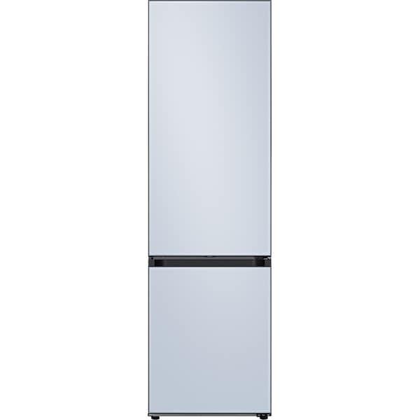 Combina frigorifica Bespoke Samsung RB38A7C6C48/EF, 390 l, Clasa C, Total No frost, All-Around Cooling, Metal Cooling, Compresor Digital Inverter, SpaceMax, Smart Control, H 203 cm, Satin Glass Sky Blue