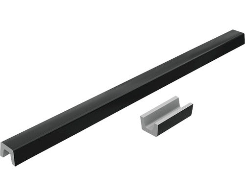 Prag cabina dus drept din marmura compozita 140 cm Granit negru