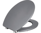Capac WC form & style, usor detasabil, inchidere lenta, argintiu metalic 48,5x37 cm