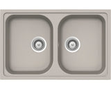 Chiuveta Bucatarie Cu 2 Cuve Schock Viola N-200s 79x50 Cm, Fara Picurator, Reversibila, Cristalite Beton