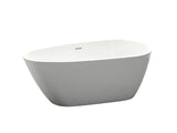 Cada de Baie Ovala Freestanding Egg Elegant 150, Acril, 75x150x60 cm, Alb-Gri