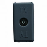 Priza TV, Gewiss, de trecere, 1M, system, negru, GW21229