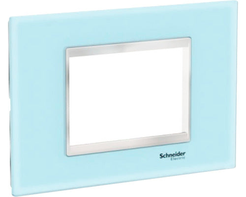 Rama Aparataje Schneider Easy Styl 3 Module, Sticla Albastru Deschis